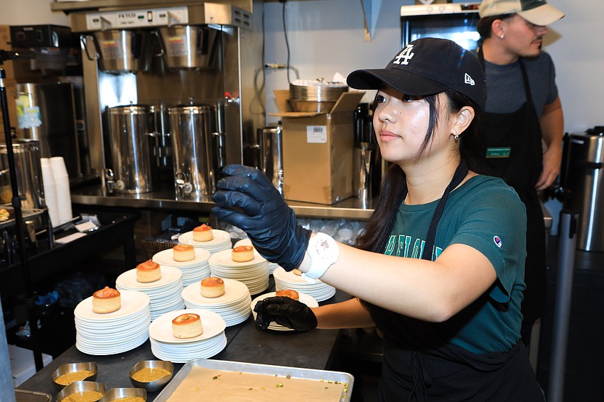 Natsumi Kawamoto prepares smoked salmon Vol-au-vent.