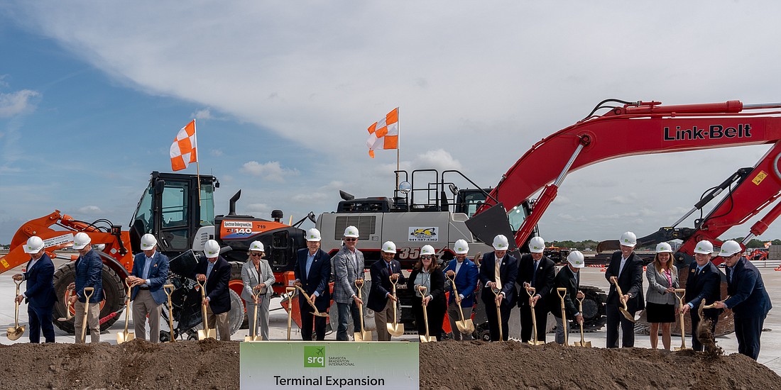 A mix of state, local and airport officials kicked off the five-gate terminal groundbreaking in March.