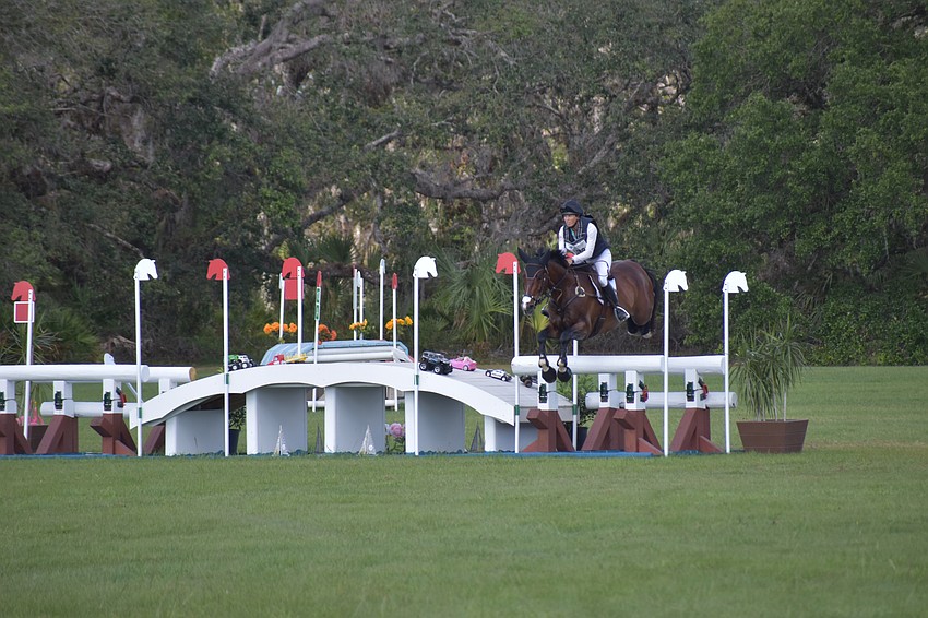 Elisa Wallace and Renkim Corsair glide over a jump on the course at TerraNova.