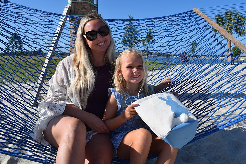 Greenbrook's Lisa Bewley and her 5-year-old daughter Emma Bewley are excited for their first EGGstravaganza. Emma Bewley wants to collect blue, purple, pink and yellow eggs.