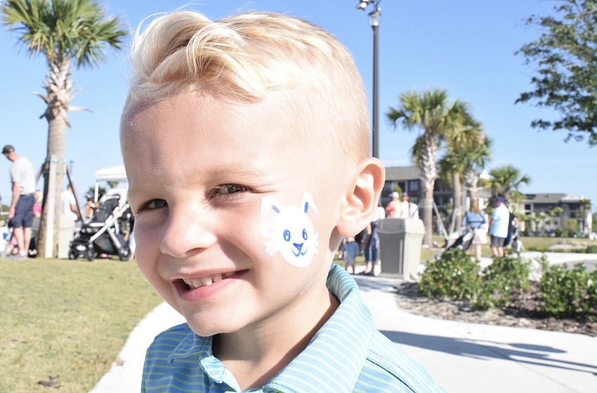 Lakewood Ranch 4-year-old Davis Daysh shows off the bunny painted on his face. 