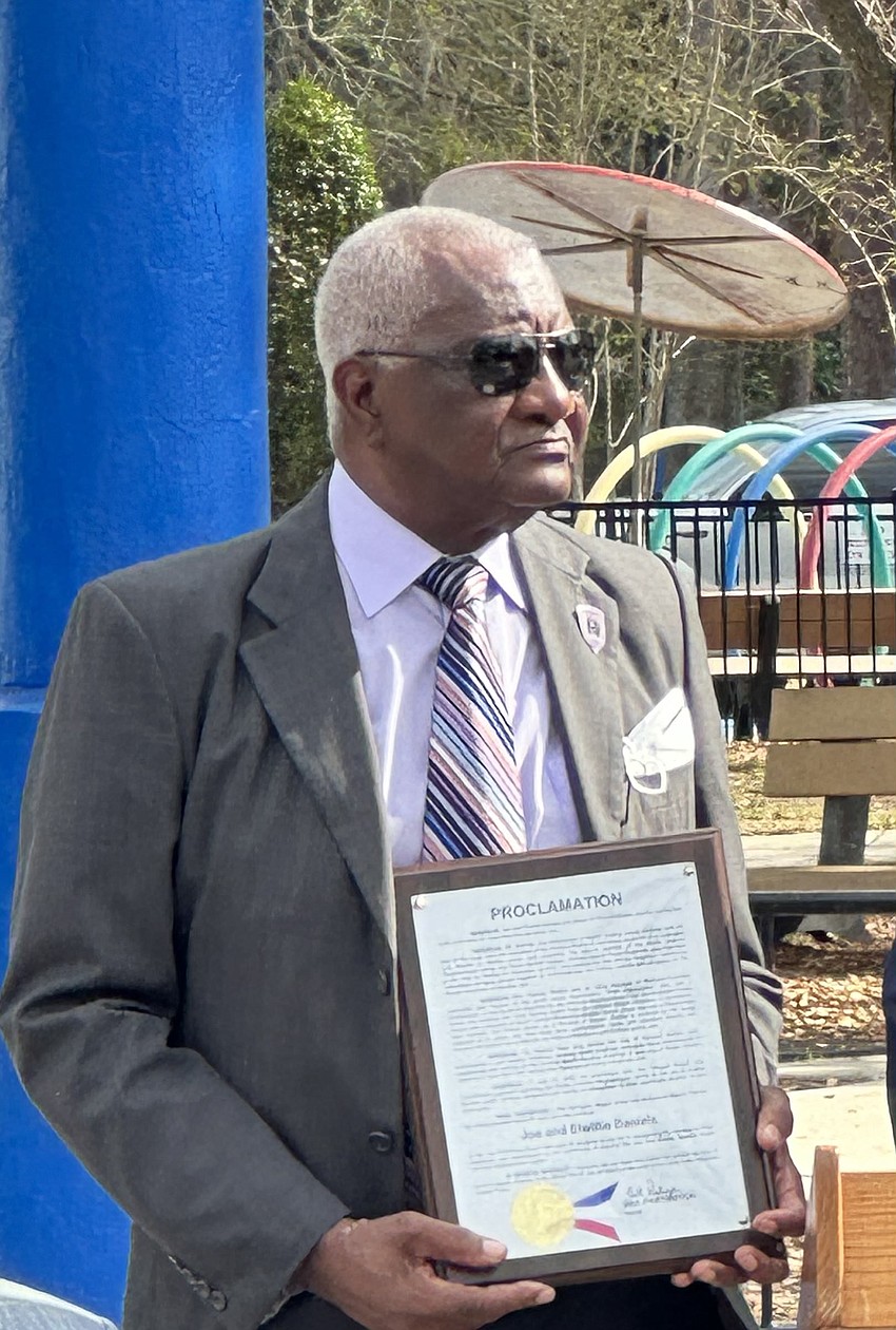 Joe Daniels was recognized during a city naming ceremony on March 4. Photo courtesy of the city of Ormond Beach