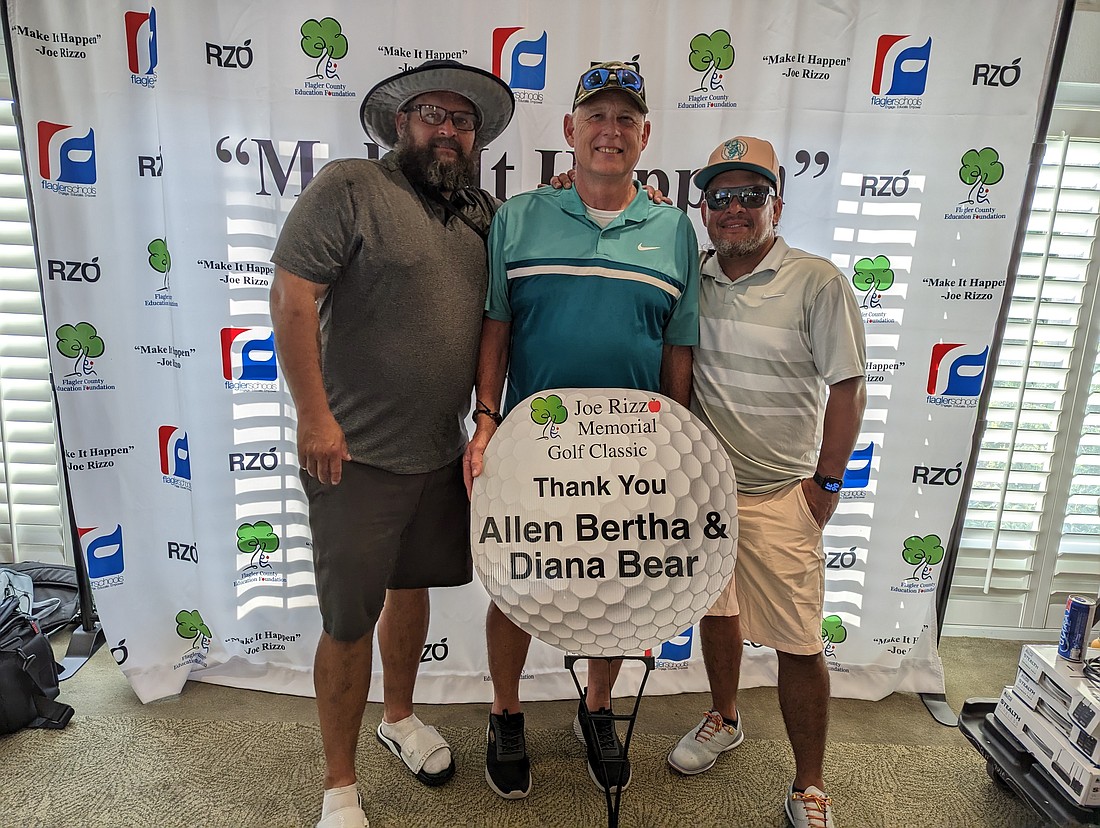 Winners of the second annual Joe Rizzo Memorial Golf Classic: Tracey Baker, Allen Bertha and Terry Bertha. Not pictured: Steve Allen. Photo by Brent Woronoff
