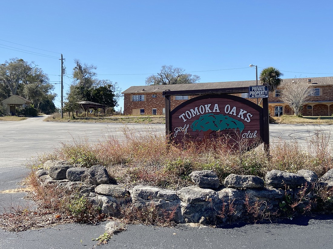 Local developers Carl Velie, Ray Barshay, Sheldon and Emily Rubin purchased the 147-acre golf course property in April 2021. The sign pictured, and clubhouse building, has since been demolished. File photo