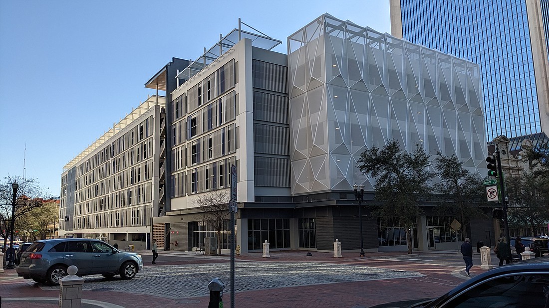 The VyStar Parking Garage 28 W. Forsyth St., between Main and Laura streets.
