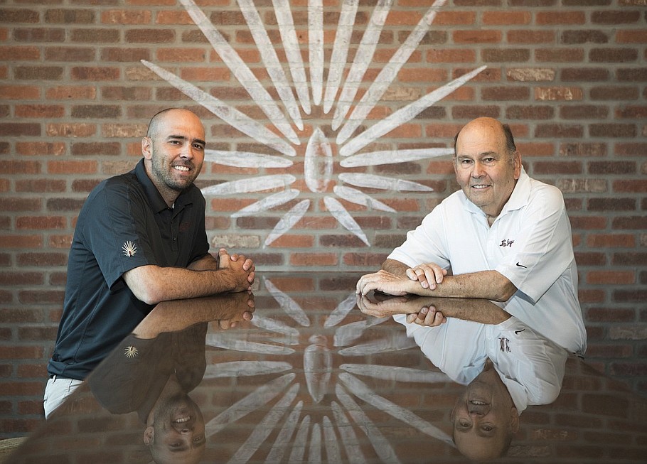 Tony Moré, right, with his son Copeland Moré in 2018 at La Segunda Bakery's new retail bakery-cafe in Tampa.