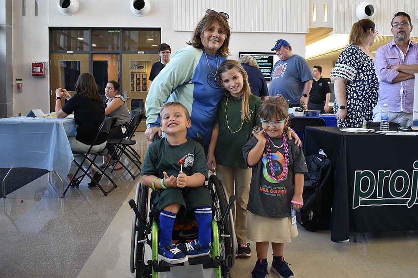 6-year-old Brentley Green, Sue Hill, 9-year-old Mikiah Savens, and 5-year-old Sofia Green.