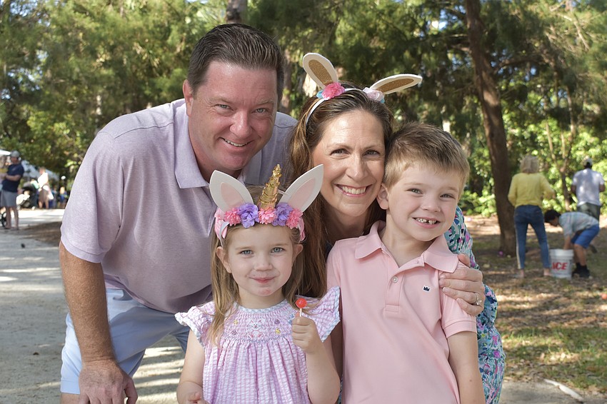 Shawn Egan, 3-year-old Eliana Egan, Wendy Egan, and 4-year-old Macallister Egan