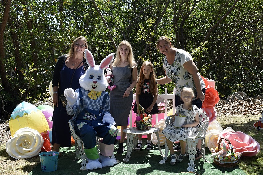 Michelle Ewing, Katerina and Valeria Anokhova, Katie Jewett and Elissa Anokhova traveled from Largo for the Easter party.