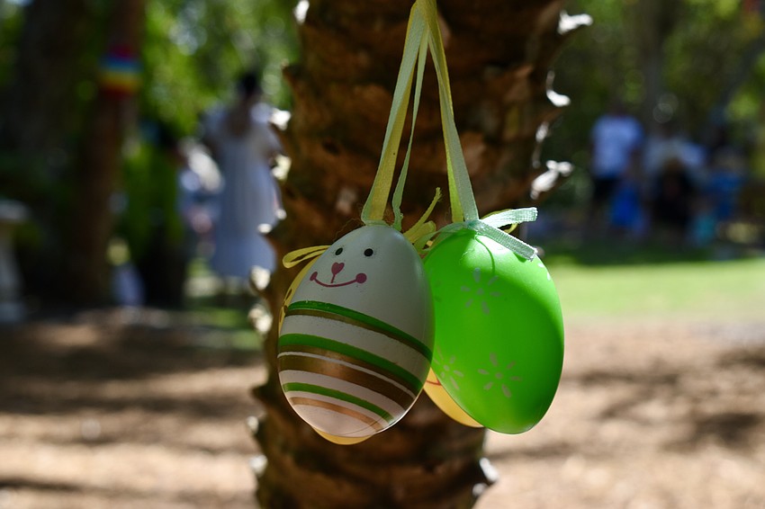 It's a Ukrainian tradition to decorate trees with eggs for Easter.