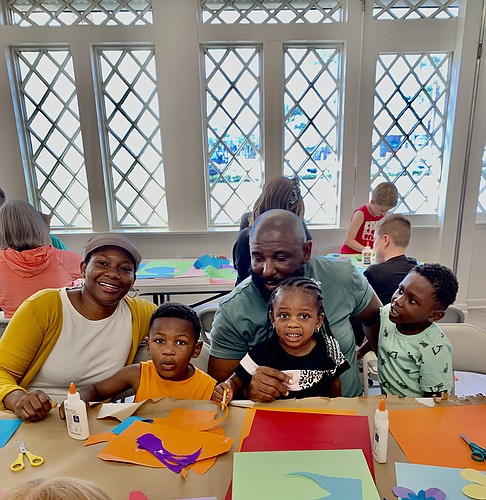 Willie and Tolulope Williams and their three children — ages 6, 4, and 2 — are Ormond Memorial Art Museum's featured family from April's Family Art night event. Courtesy photo