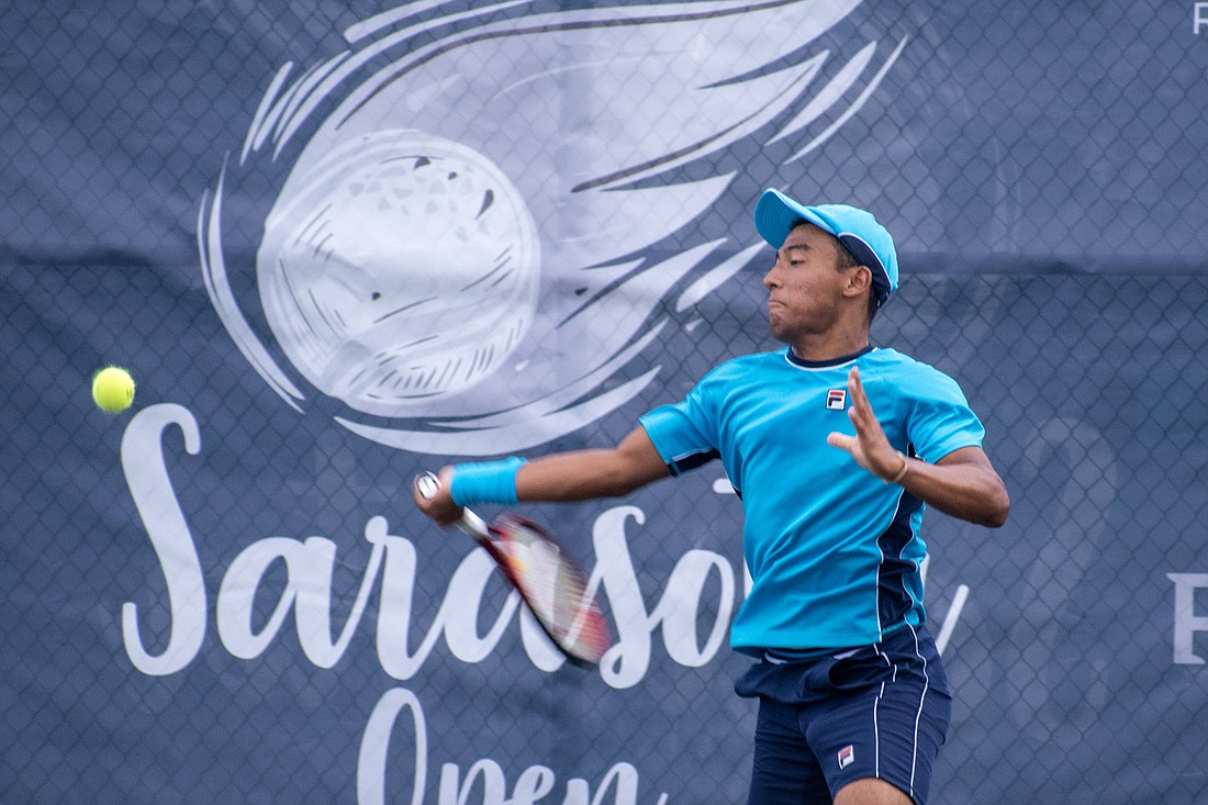 Bruno Kuzuhara, 19, lost to Alex Rybakov, 26, at the Sarasota Open, but has a bright future.