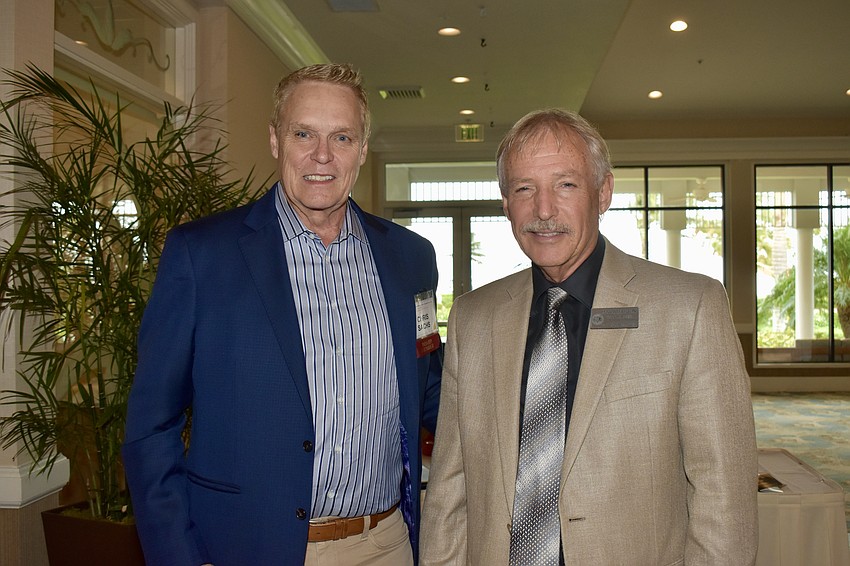 Chris Sachs and Town Manager Howard Tipton