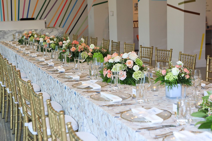 Guests met for dinner following the speaker segment.