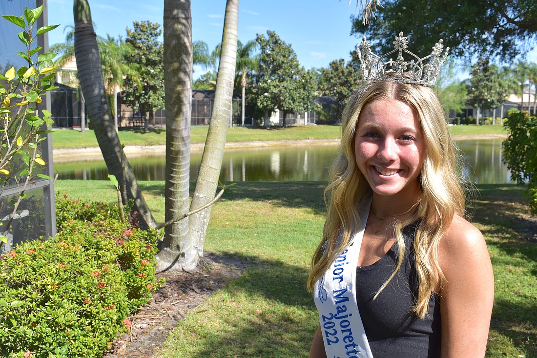 Lakewood Ranch's Tiffany McCoy is the reigning 2022 Senior Majorette Queen of the Drum Majorettes of America.