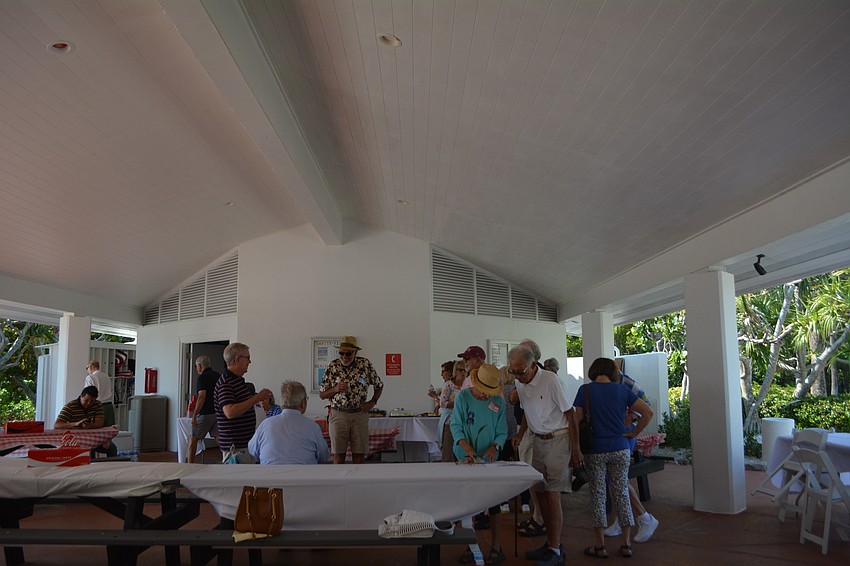 Temple Beth Israel members get together for a beach barbecue at Bay Isle Beach Club on Sunday, April 16.