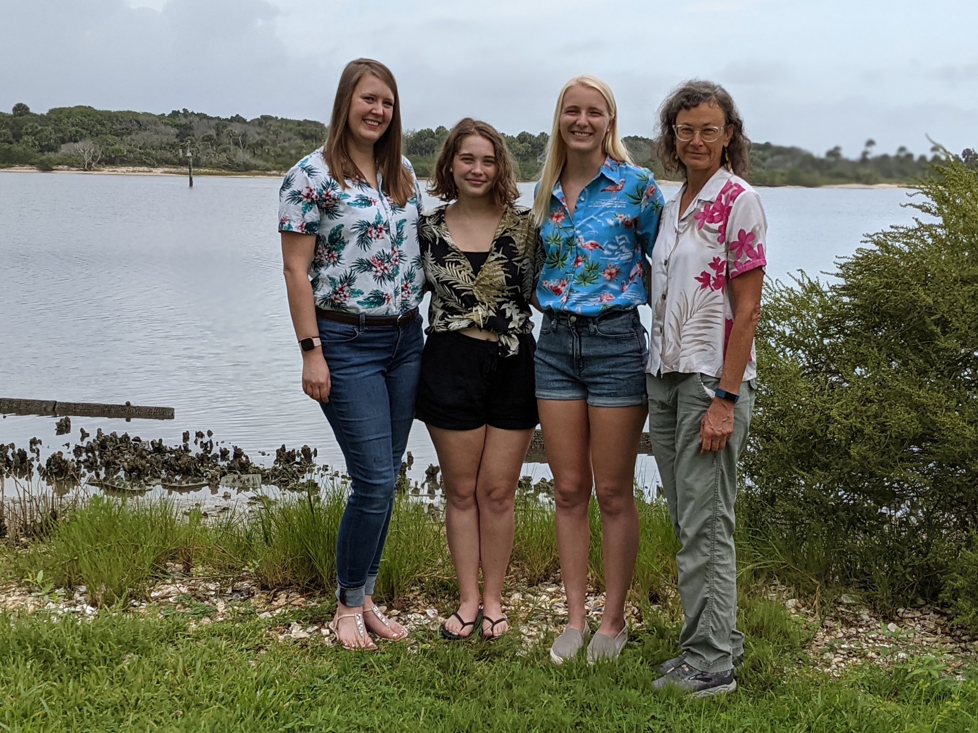 Members of Dr. Elaine Seaver’s research group at UF’s Whitney Laboratory for Marine Bioscience. From left to right: Alicia Boyd, Katie Feerst, Lauren Kunselman, and Dr. Seaver. Image provided by Heather Krumholtz.