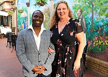 Head of school Janjay Gehndyu and speaker Jennifer Hendricks