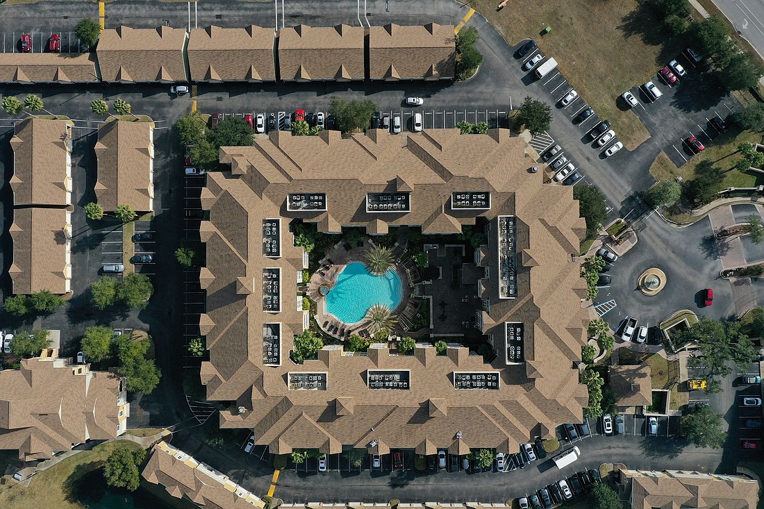 The roof replacement on an apartment community.