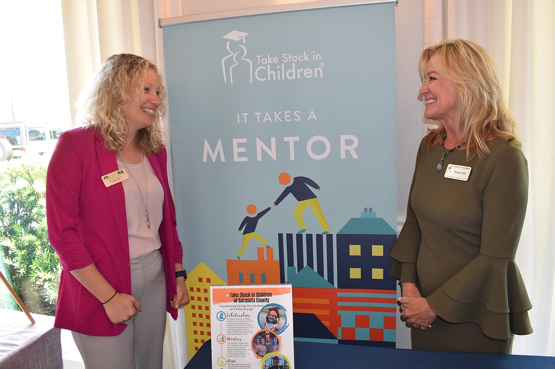 Brittany Lamont, president and CEO of the Lakewood Ranch Business Alliance talks to Take Stock of Sarasota's Diana Dill about the $1,000 scholarship presented to Take Stock.