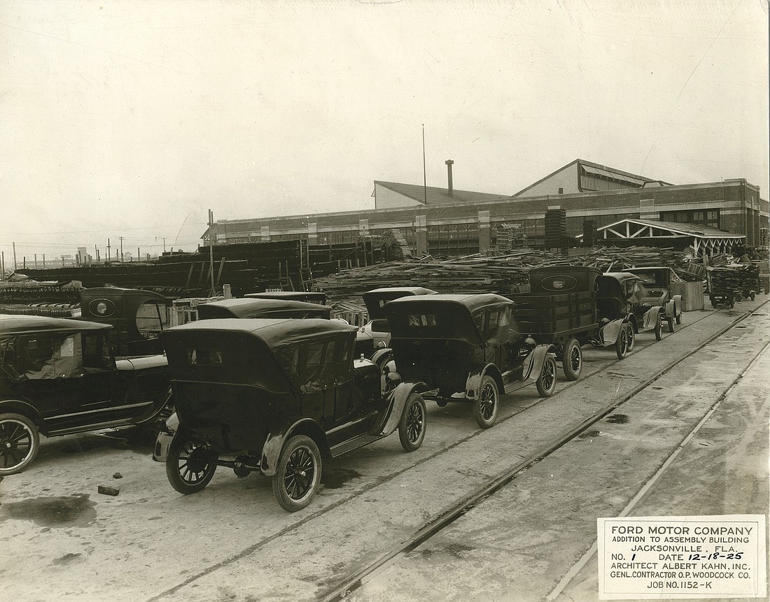 Model T cars are lined up outside the Ford Motor Co. assembly building 97 years ago in this photo dated Dec. 18, 1925. According to the Ford website, between 1908 and 1927 the company built more than 15 million Model Ts. In 1925, Calvin Coolidge was U.S. president, John W. Martin was Florida governor and John T. Alsop Jr. was Jacksonville mayor.