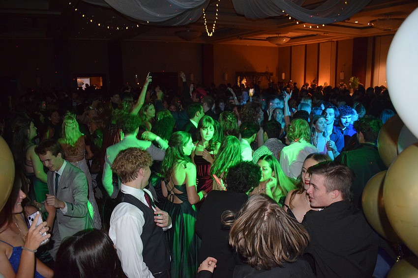 Lakewood Ranch High students pack the dance floor during the prom.