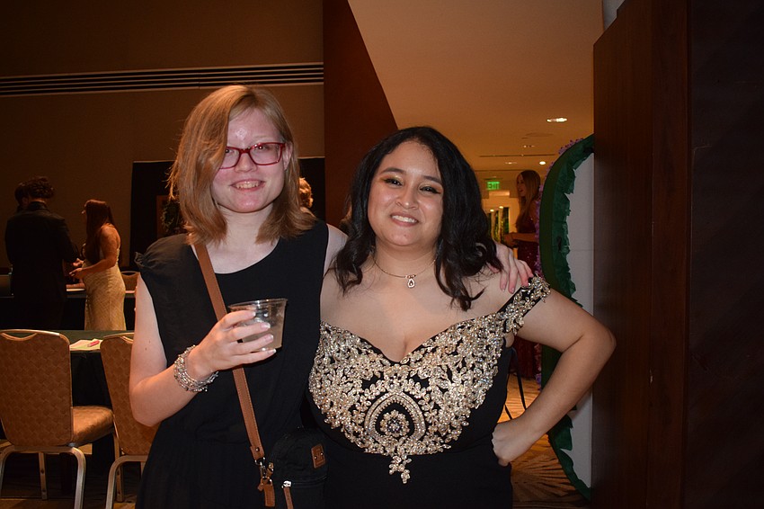 Seniors Abigail Cackowski-Schnell and Ayana Rivera have fun at prom.
