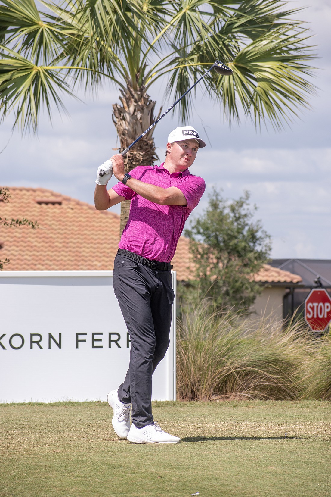 Photo Matt McCarty hits his driver on the No. 18 hole at Lakewood