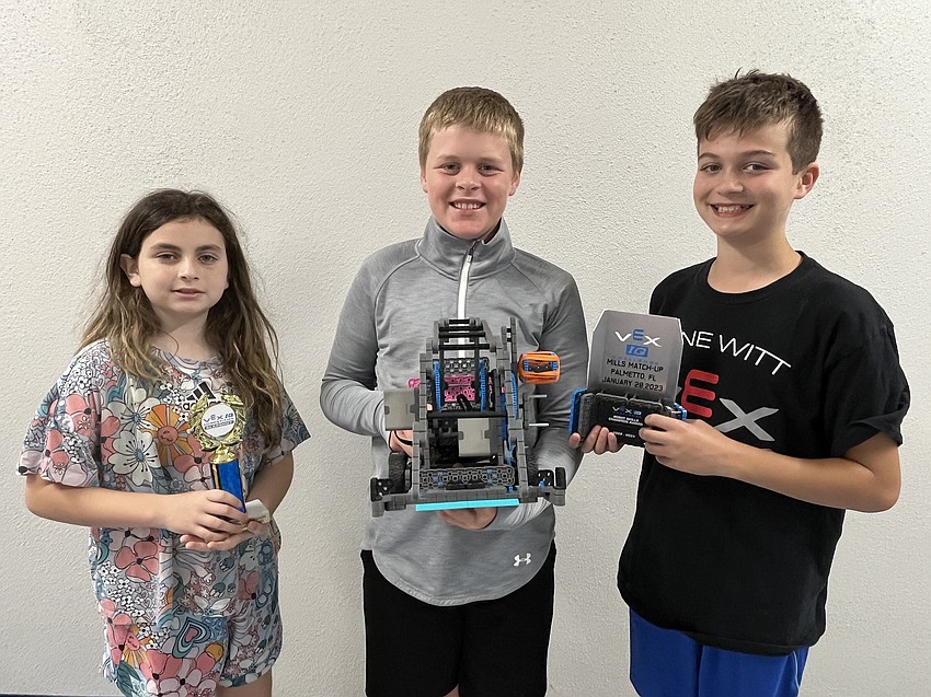 Gene Witt Elementary School fifth graders Sofia Laubacker, Eddy Thomas and Connor Willats make up The Donut Squad.