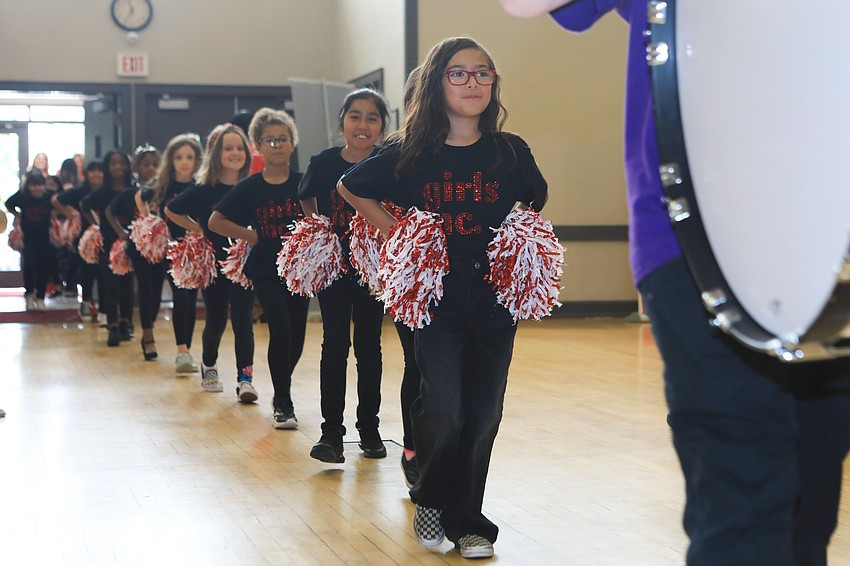 The program started with a lively drum line.