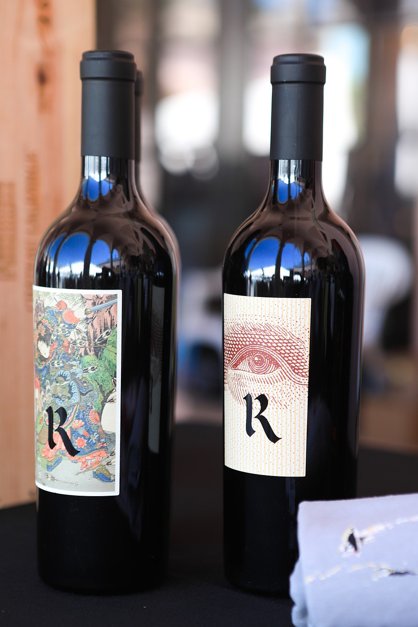 Guests picked up all sorts of wine at the entrance.