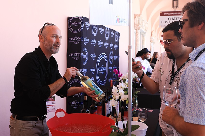 Vendors displayed their drinks and food.