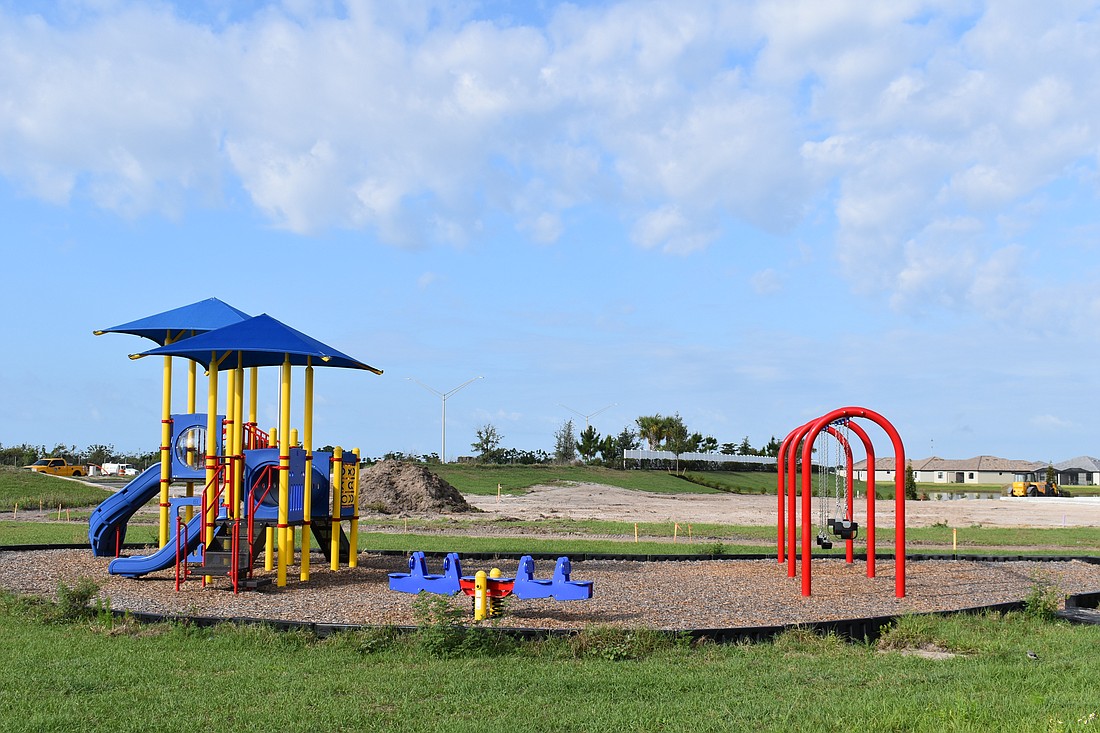 A cellphone tower is planned just behind this playground in the Lorraine Lakes neighborhood in Lakewood Ranch.