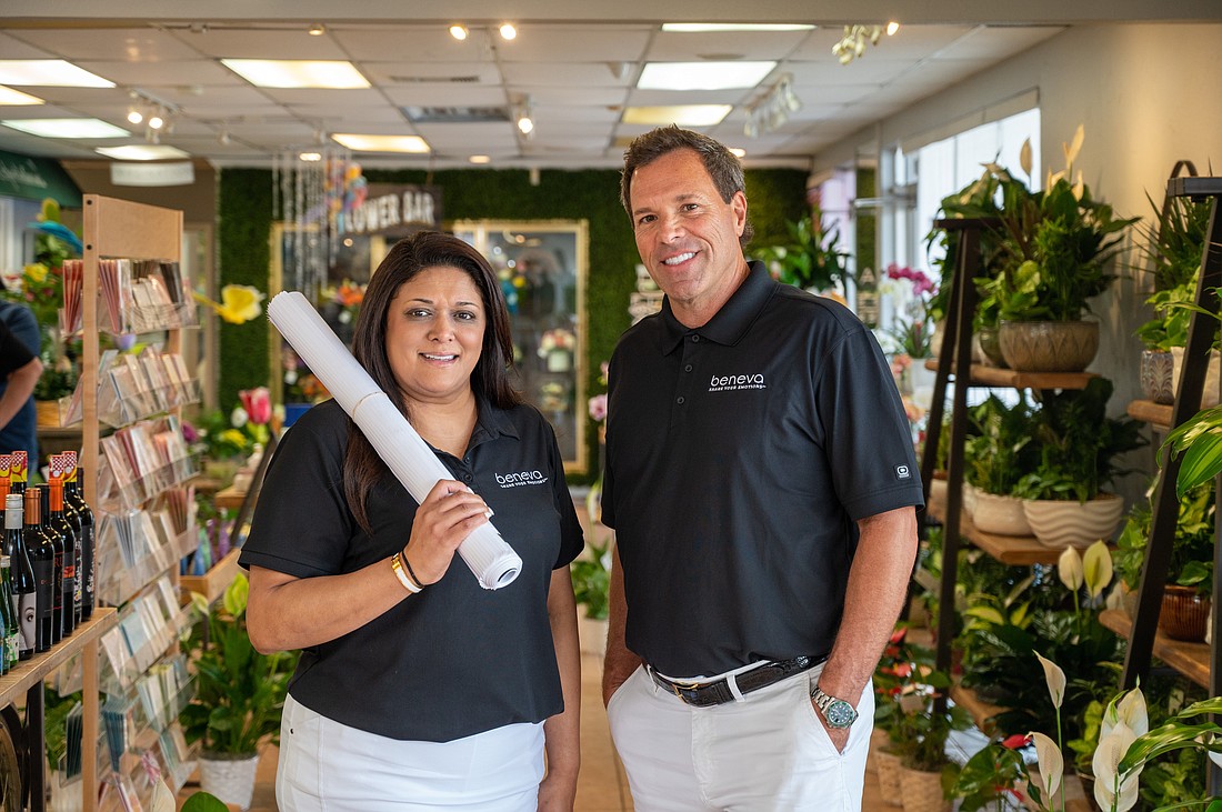 David Shuel and COO Sage Patel of Beneva, in Sarasota, which recently went through a rebranding.