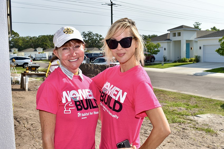 Lakewood Ranch's Misdee Miller, who owns the Sarasota Polo Club with her husband James, and Karen Medford, who owns Sirius Day Spas with her husband Rich, volunteer during Women Build April 27.