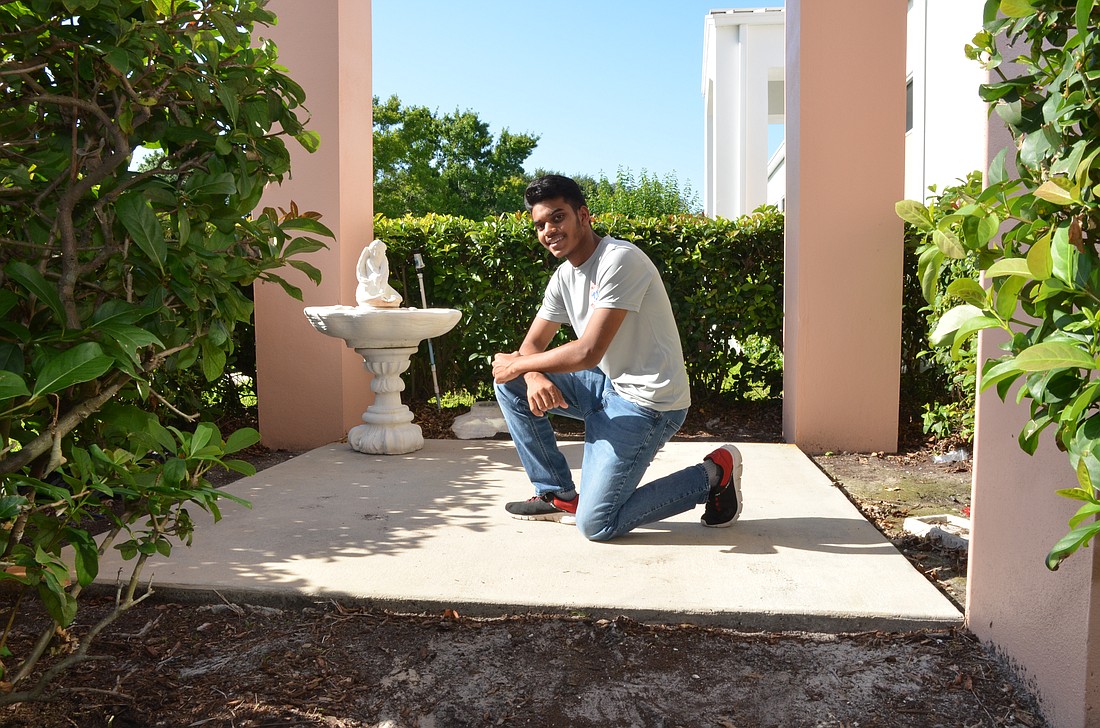 Alonzo Ramessar has plans to beautify this space at his church in Ocoee.