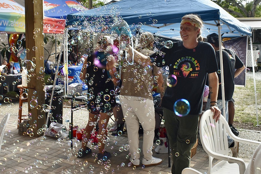 Rick Almarode of Ben & Jerry's ice cream provided bubbles for eventgoers.