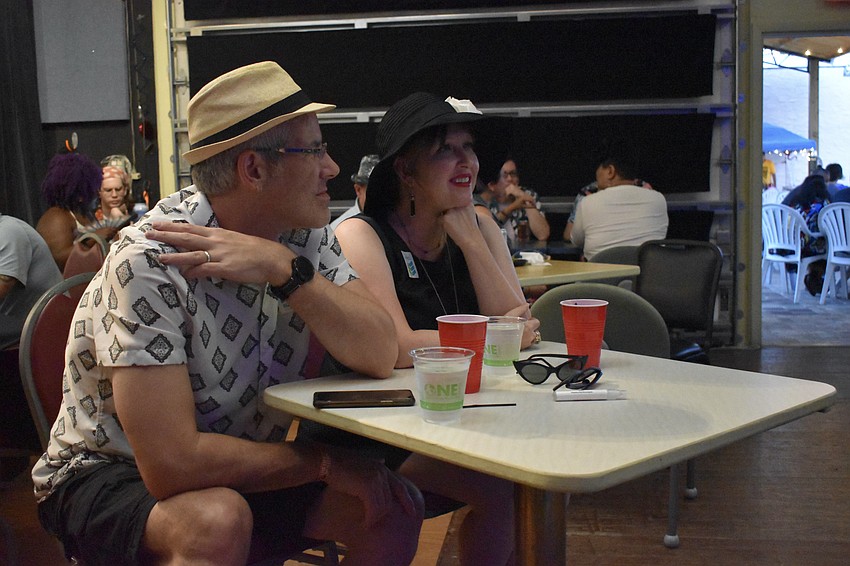 Marty and Amanda Gworek enjoy music by MeteorEYES.