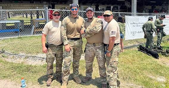 Left to right: Sgt. Ron Mello, Officer Dylan Sylvester, Commander Brian Finn and Sgt. Frank Gamarra. Photo courtesy of the Flagler County Sheriff's Office.