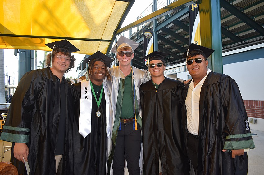 Lakewood Ranch High School's Cameron Caudill, Kevin Everhart, Isaac Ashley, Seth Shamrock and Brian Areco are ready to start the next chapter of their lives.