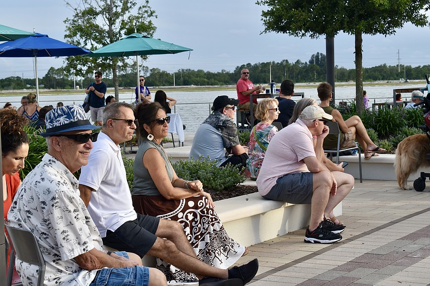 Residents gather at Waterside Place on May 18 for another installment of Sights and Sounds.