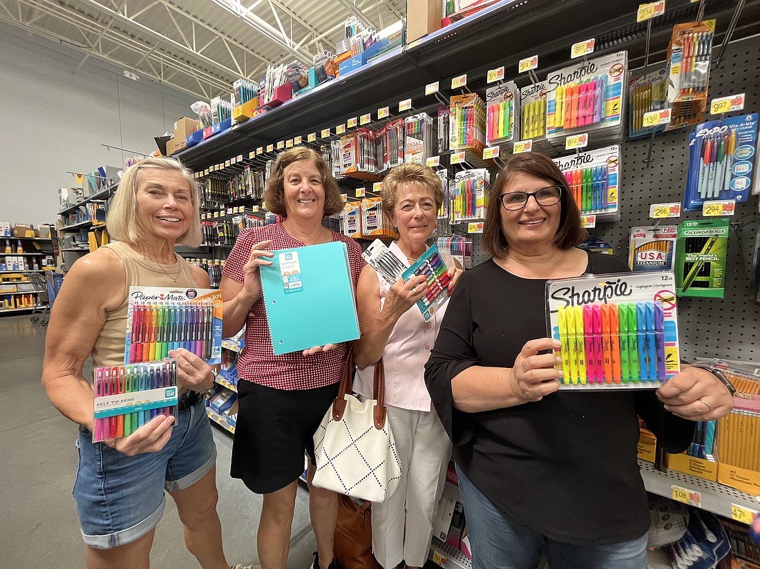 Lakewood Ranch's Joan Novak, Sarasota's Tina Backhus, Lakewood Ranch's Judy Balmer and Salwa Youssef, the manager of the Walmart off State Road 70 near Interstate 75, are excited to support Stillpoint Mission's Backpack Program.