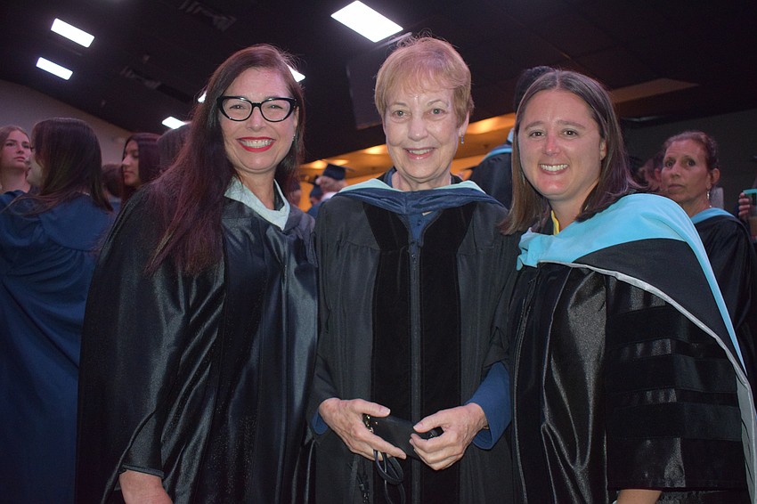 Out-of-Door Academy's Angela Majicanos, the Spanish teacher on the lower campus, Linda Vasilaki, the music teacher on the lower campus, and curriculum director Kelly Rose are excited to celebrate the graduates.