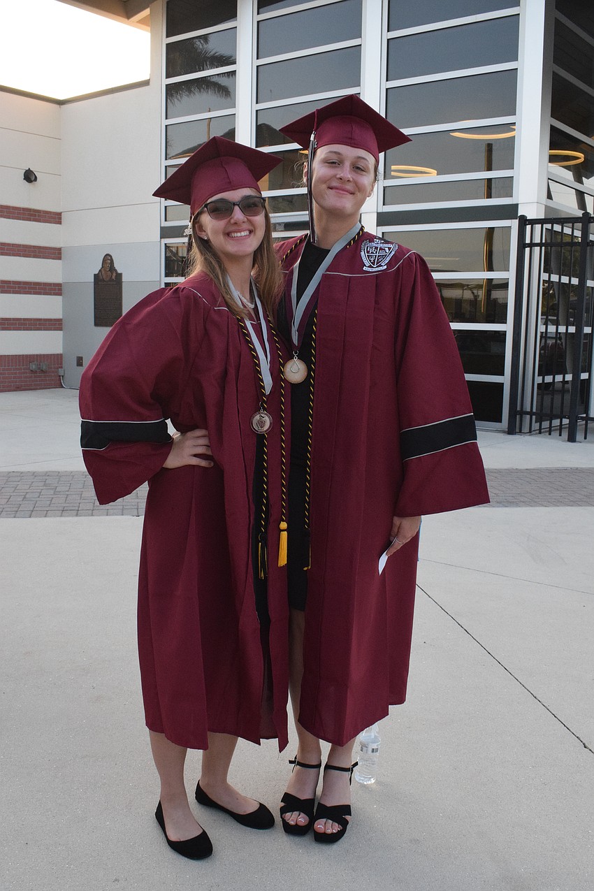 Braden River High School's Olivia Hunt and Leah Buehler are nervous but excited for graduation. 