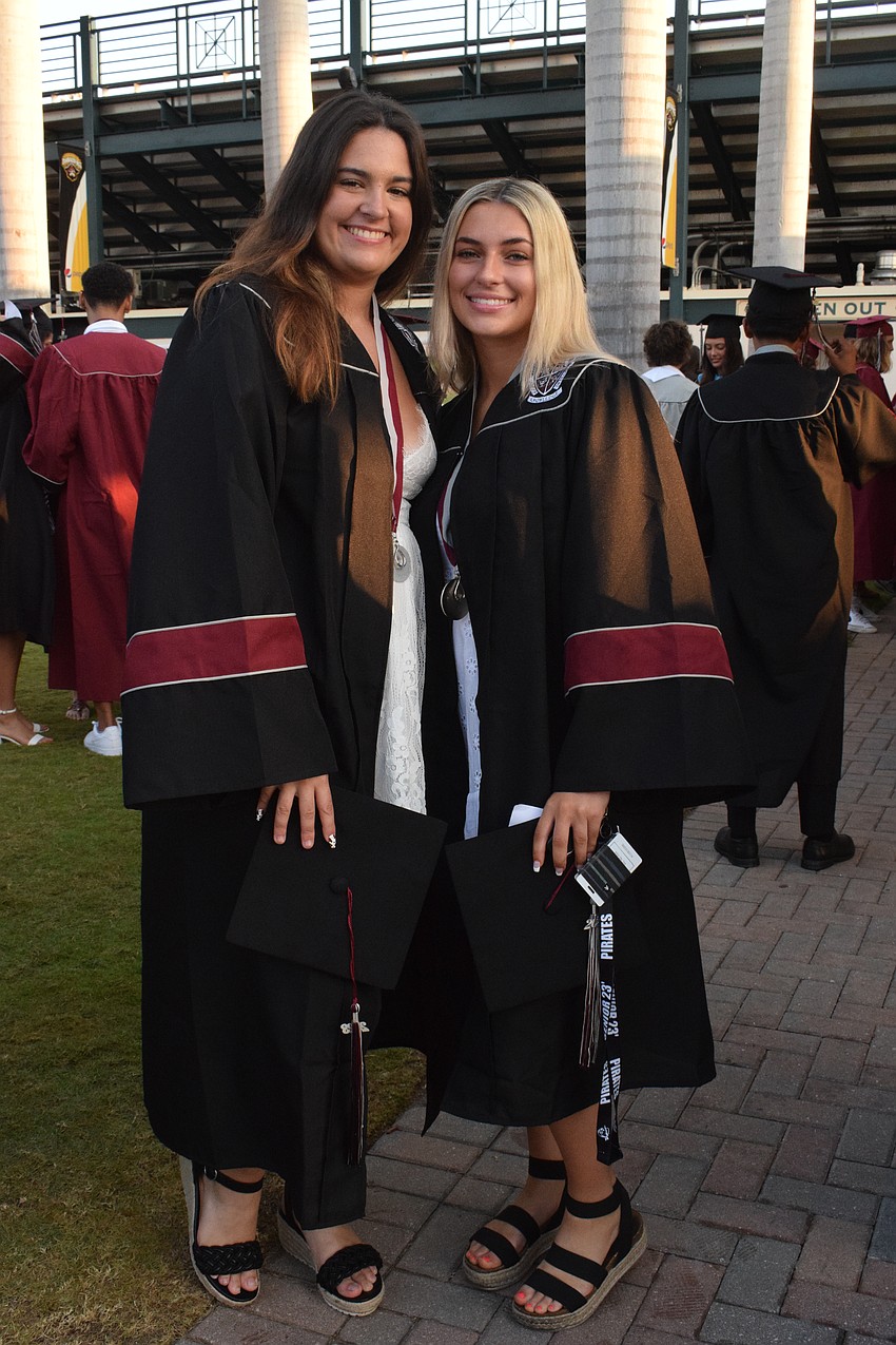 Braden River High School's Declan Hudson and Madison Tamburin prepare for graduation.