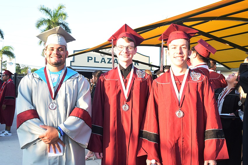 Braden River High School's Zebastian Rodriguez, Adrian Fox and Sebastian Collado say graduating from high school feels pretty good. 