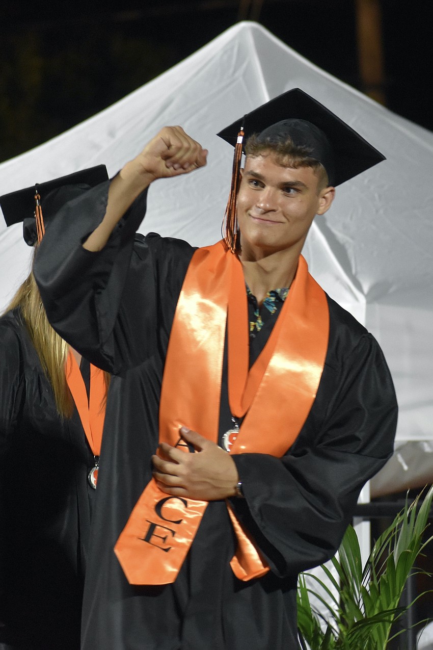 Mikael Kipila takes a moment to revel in his achievement.