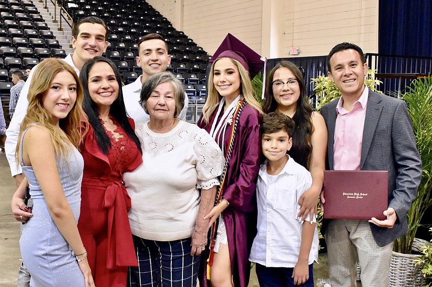 Genesis Orellana, Carlos Fernandez, Dionara Correa, Andres Morales, Belcy Correa, graduate Maria Orellana, Fabian Orellana, Grecia Orellana, and Freddy Orellana