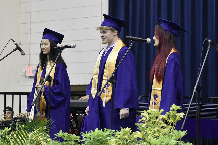 Danae Tran, Frederick Carr, and Genesis Gutierrez-Ronda were among those who performed the song 