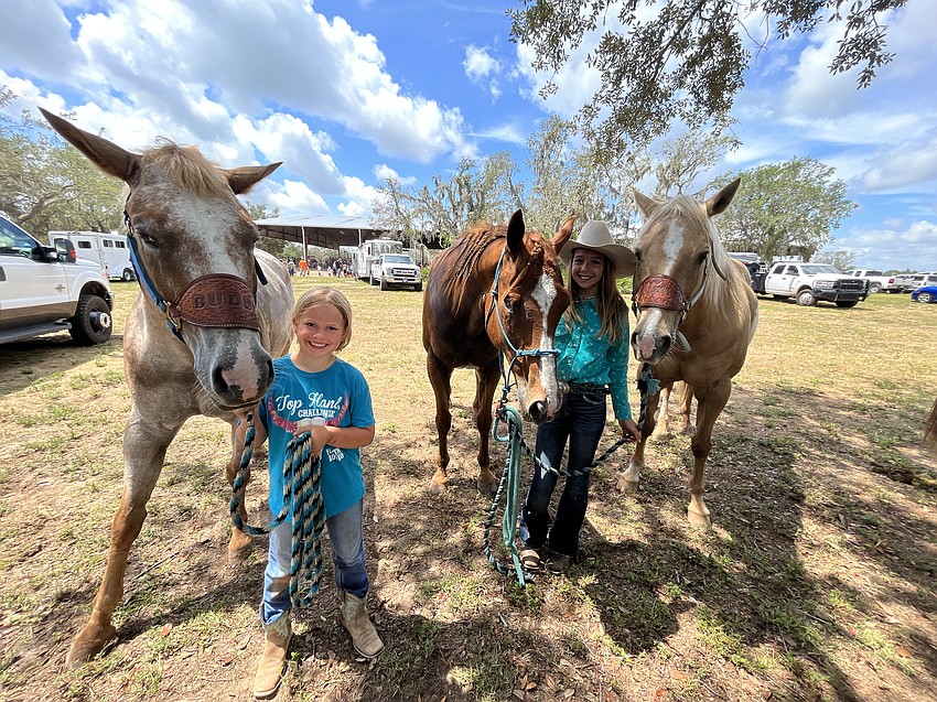 Myakka City Elementary School third grader Macie Connours and her sister Ellie Connours, who is in fifth grade, enjoy participating in the rodeo.